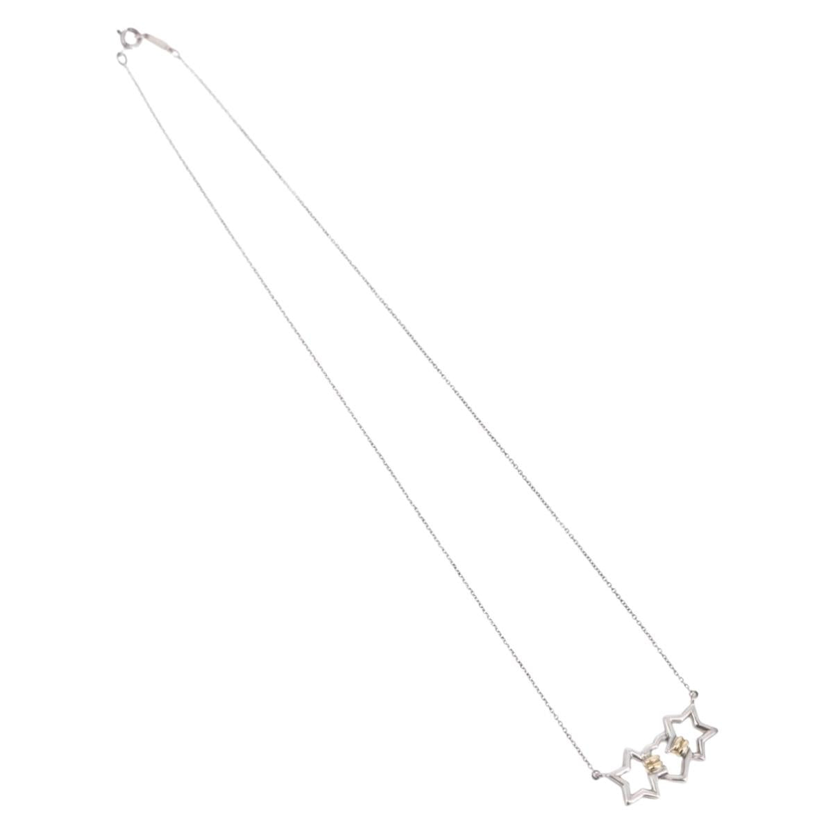 TIFFANY&Co. Triple Star Necklace Ag925 Silver Auth 194411M