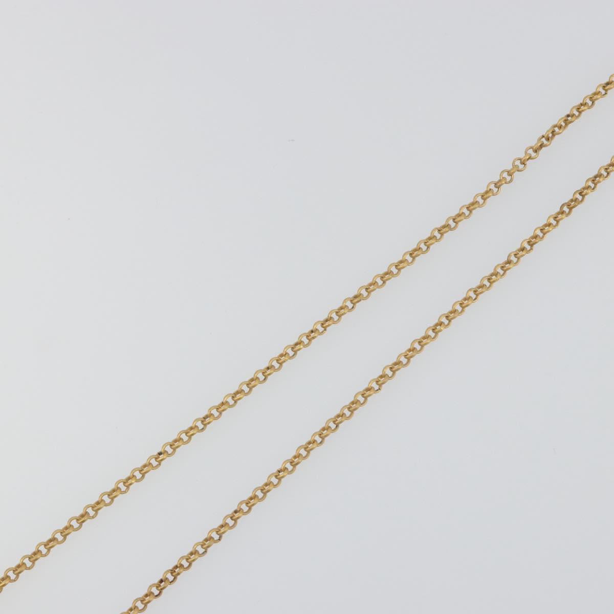 CHANEL Perfume Necklace Metal Gold Tone Clear CC Auth 194412