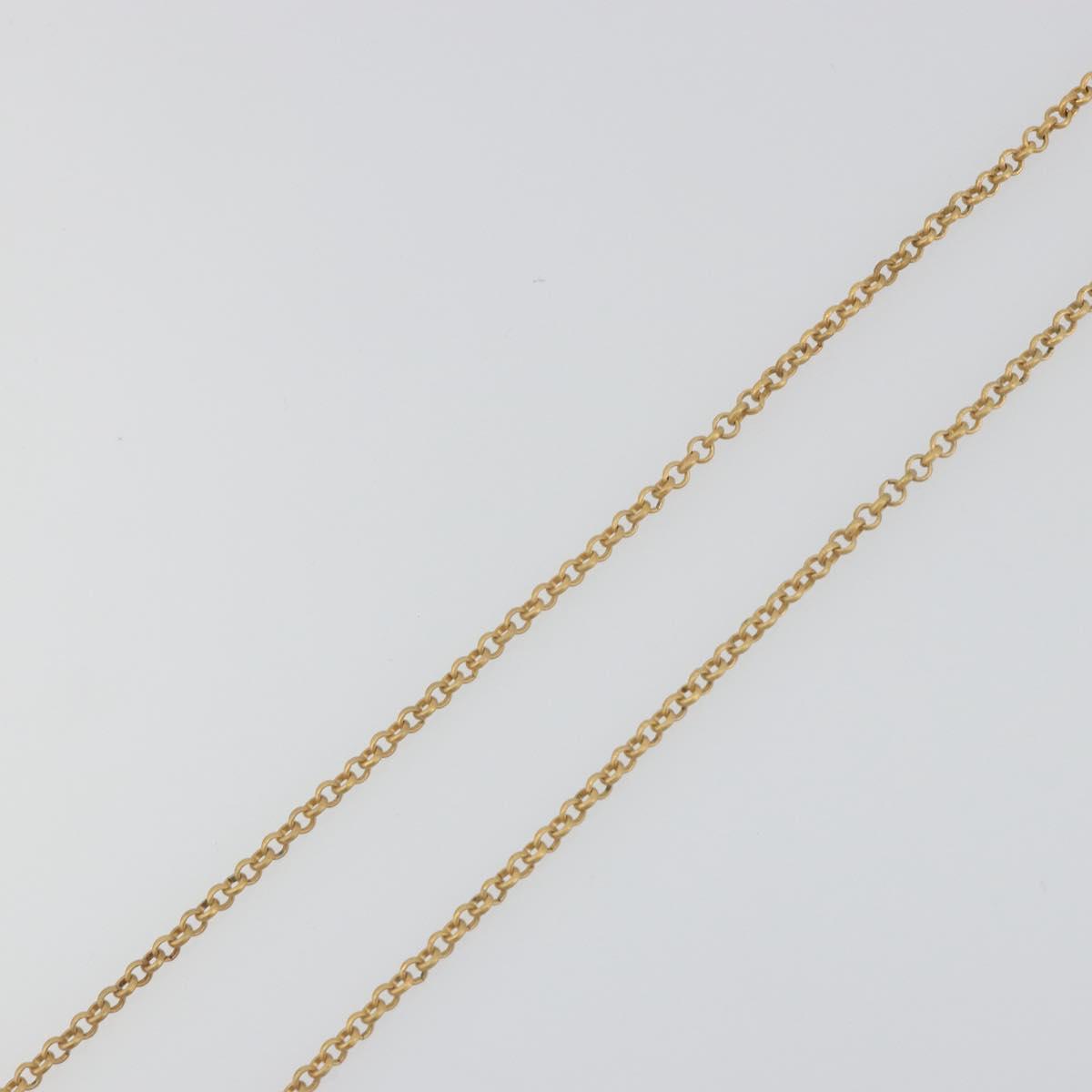 CHANEL Perfume Necklace Metal Gold Tone Clear CC Auth 194412