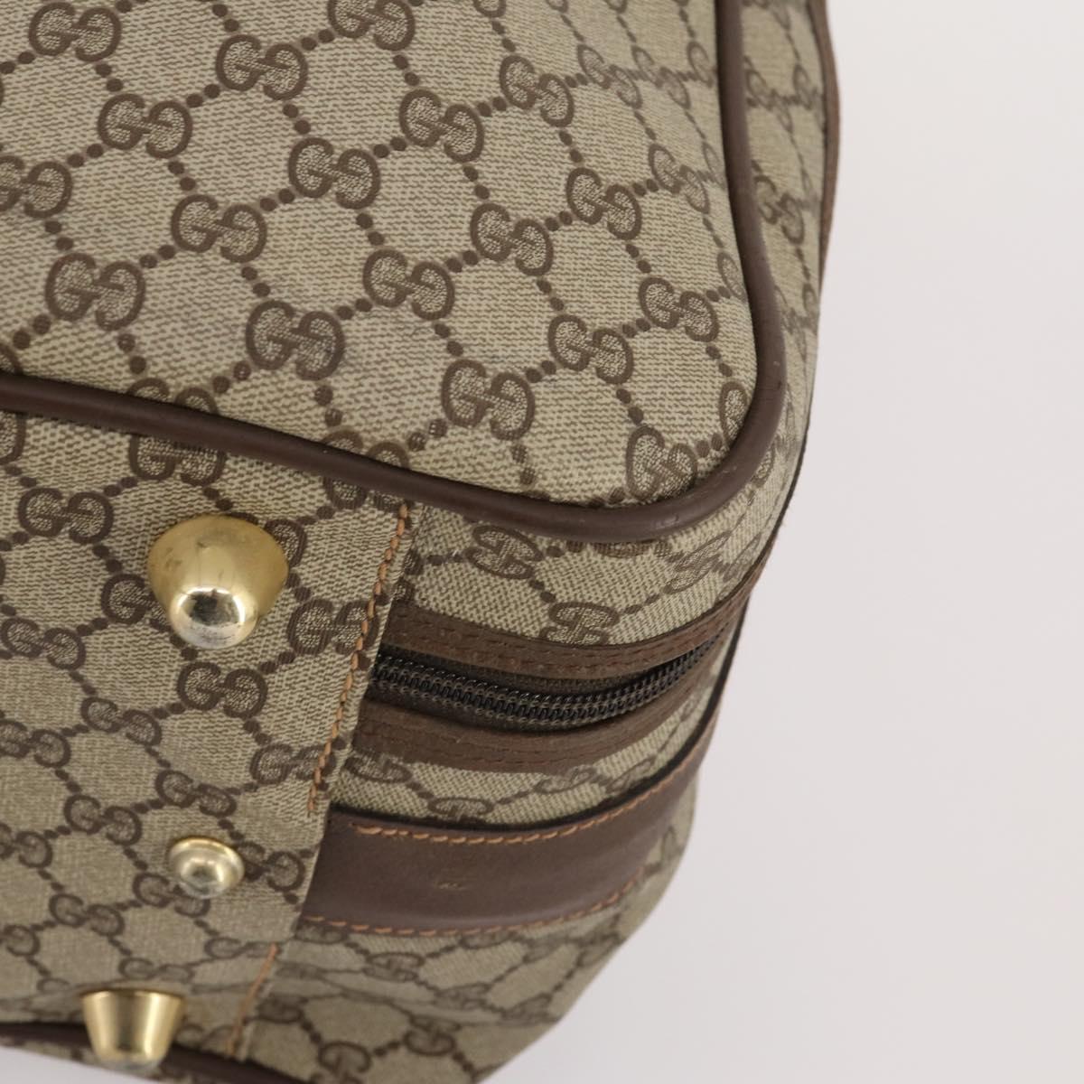 GUCCI GG Supreme Web Sherry Line Trunk PVC Beige Gold Auth 194417