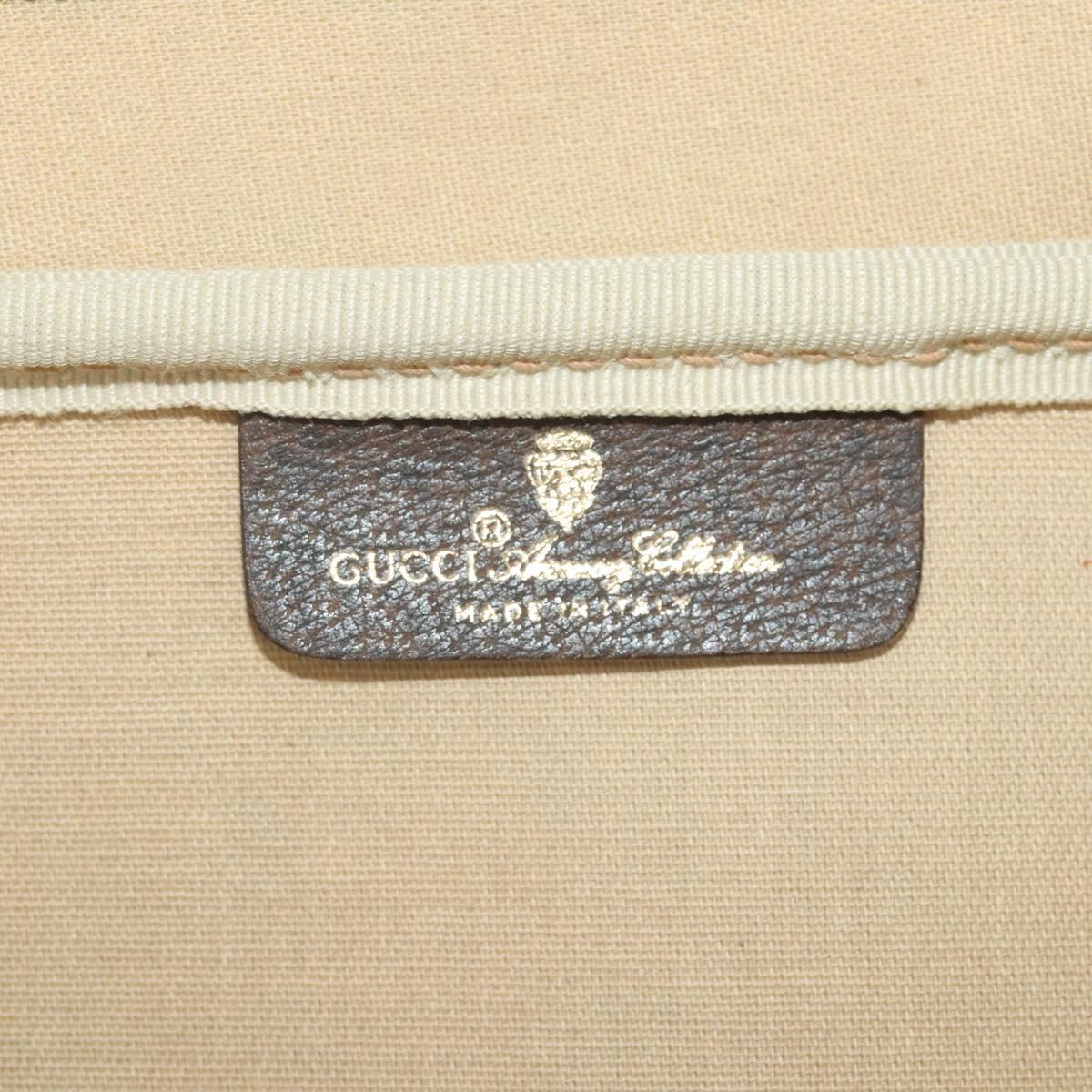 GUCCI GG Supreme Web Sherry Line Trunk PVC Beige Gold Auth 194417