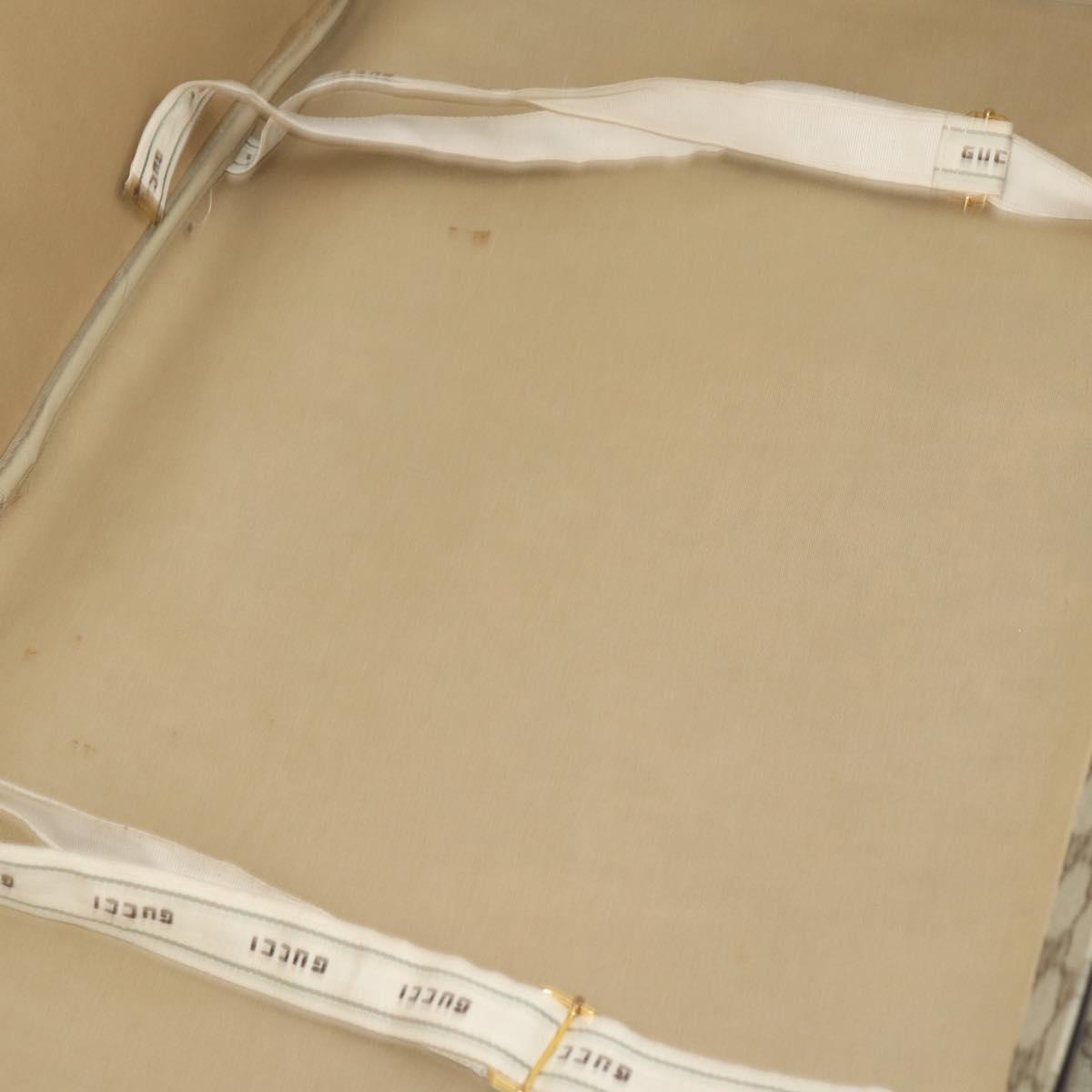 GUCCI GG Supreme Web Sherry Line Trunk PVC Beige Gold Auth 194417