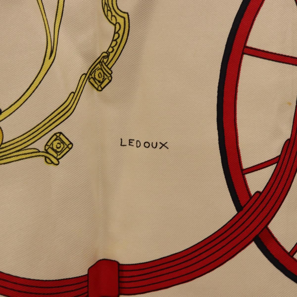HERMES Carre 90 Scarf Silk ""SPRINGS"" Ivory Red Auth 194422