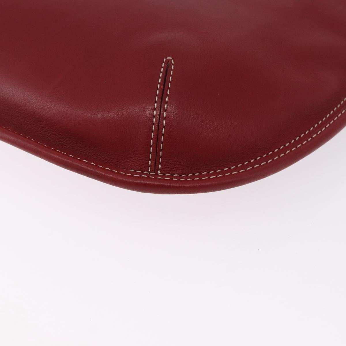 Coach Shoulder Bag Leather Red Gold Auth 194429A