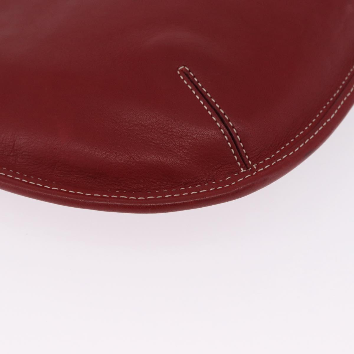 Coach Shoulder Bag Leather Red Gold Auth 194429A