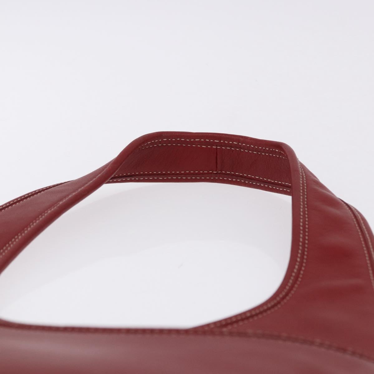 Coach Shoulder Bag Leather Red Gold Auth 194429A