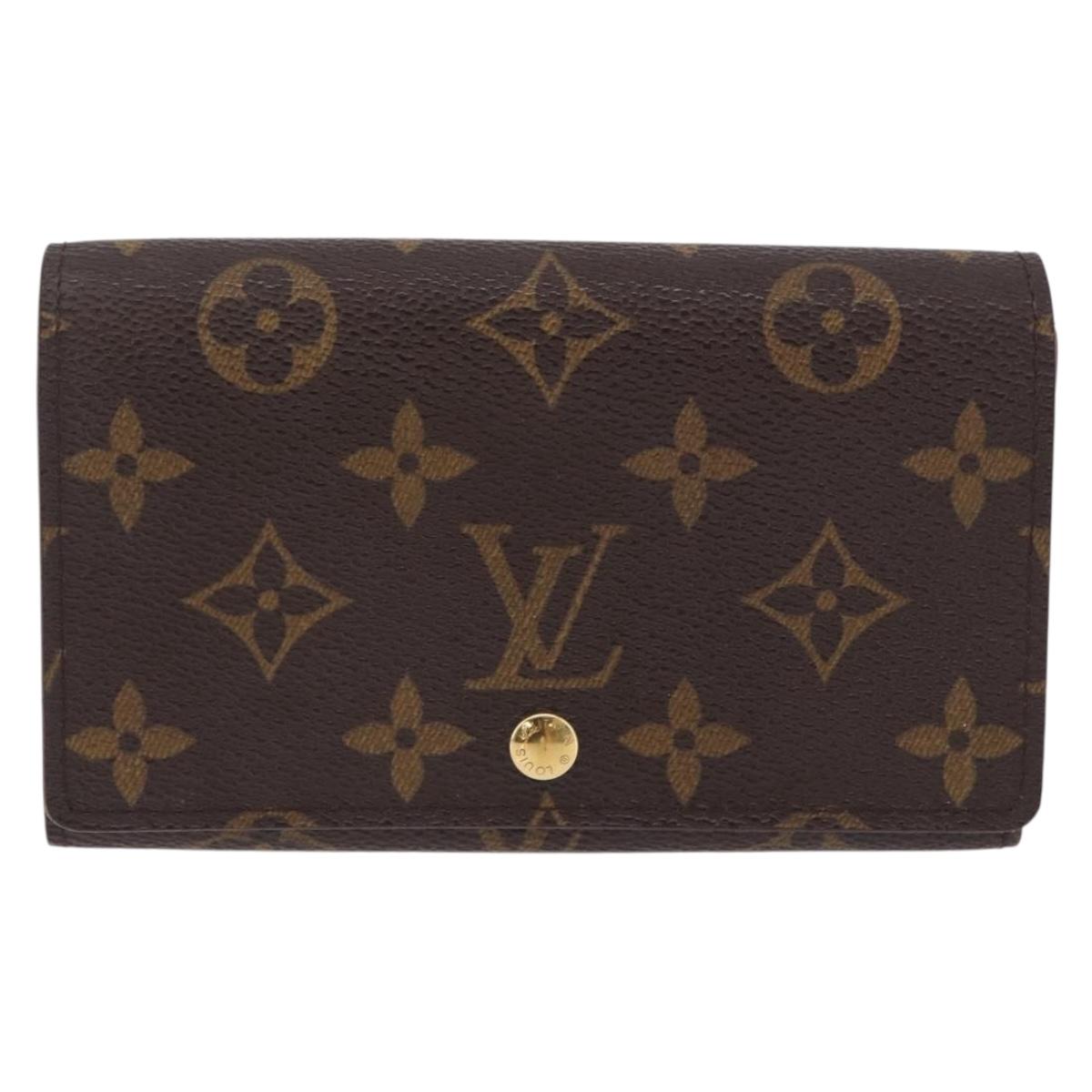 LOUIS VUITTON Monogram Porte Monnaie Billets Tresor Wallet M61730 Auth 194459A