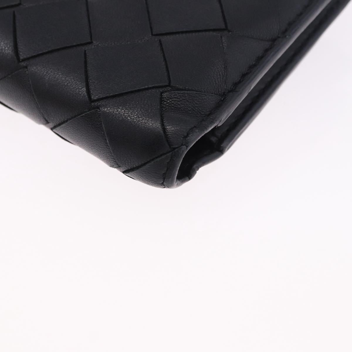 BOTTEGA VENETA INTRECCIATO Bifold Wallet Leather Black Auth 194460A