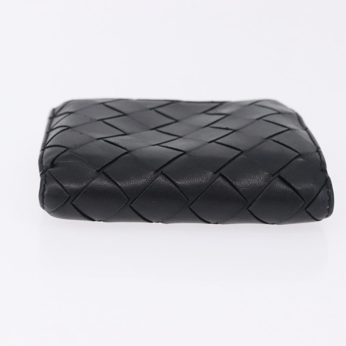 BOTTEGA VENETA INTRECCIATO Bifold Wallet Leather Black Auth 194460A