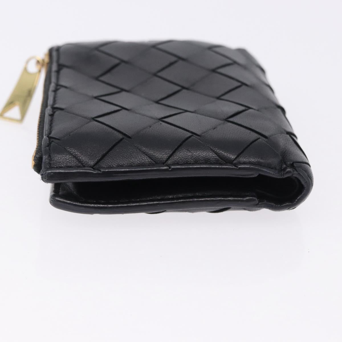 BOTTEGA VENETA INTRECCIATO Bifold Wallet Leather Black Auth 194460A