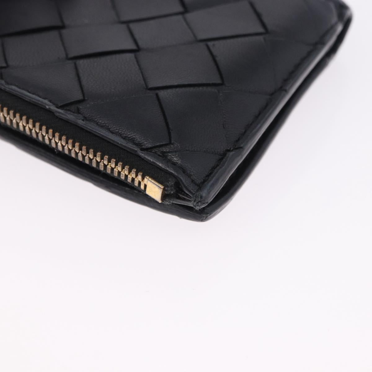 BOTTEGA VENETA INTRECCIATO Bifold Wallet Leather Black Auth 194460A