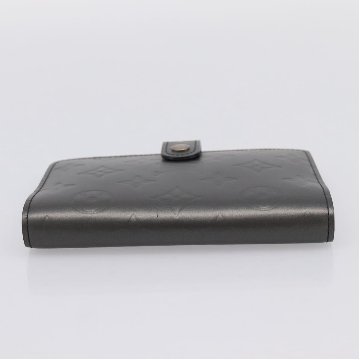 LOUIS VUITTON Monogram Mat Agenda PM Day Planner Cover Black R20932 Auth 194461A