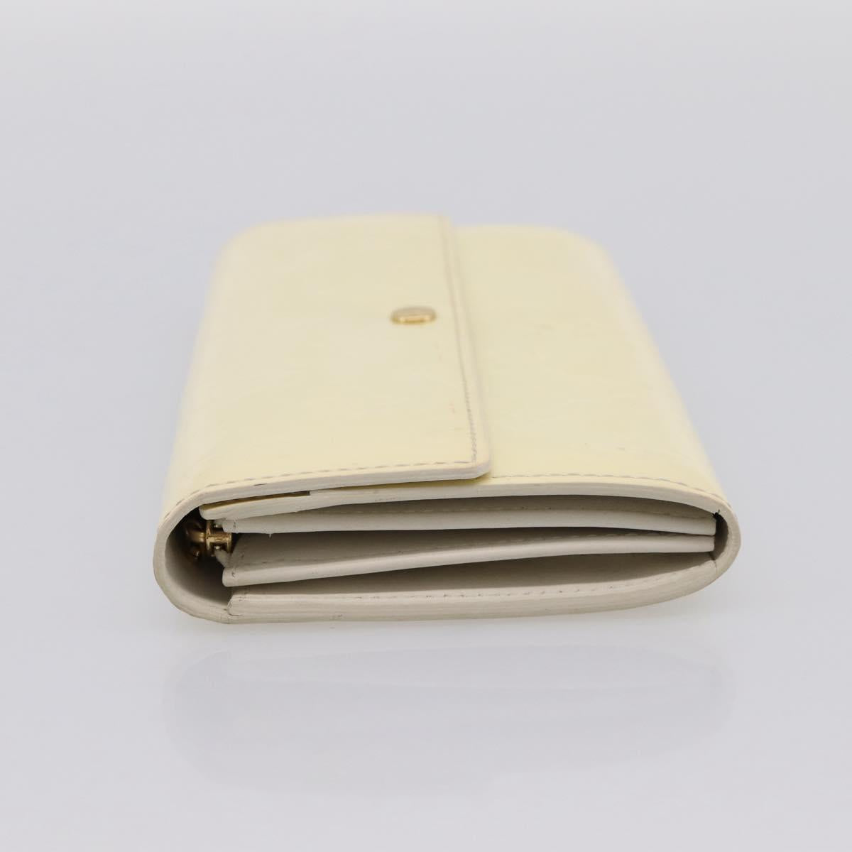 LOUIS VUITTON Vernis Portefeiulle Sarah Wallet Perle M91971 LV Auth 194462A