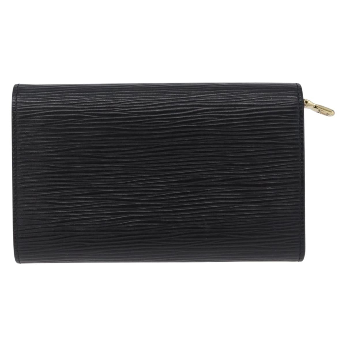 LOUIS VUITTON Epi Porte Monnaie Billets Tresor Wallet Black M61730 Auth 194463A