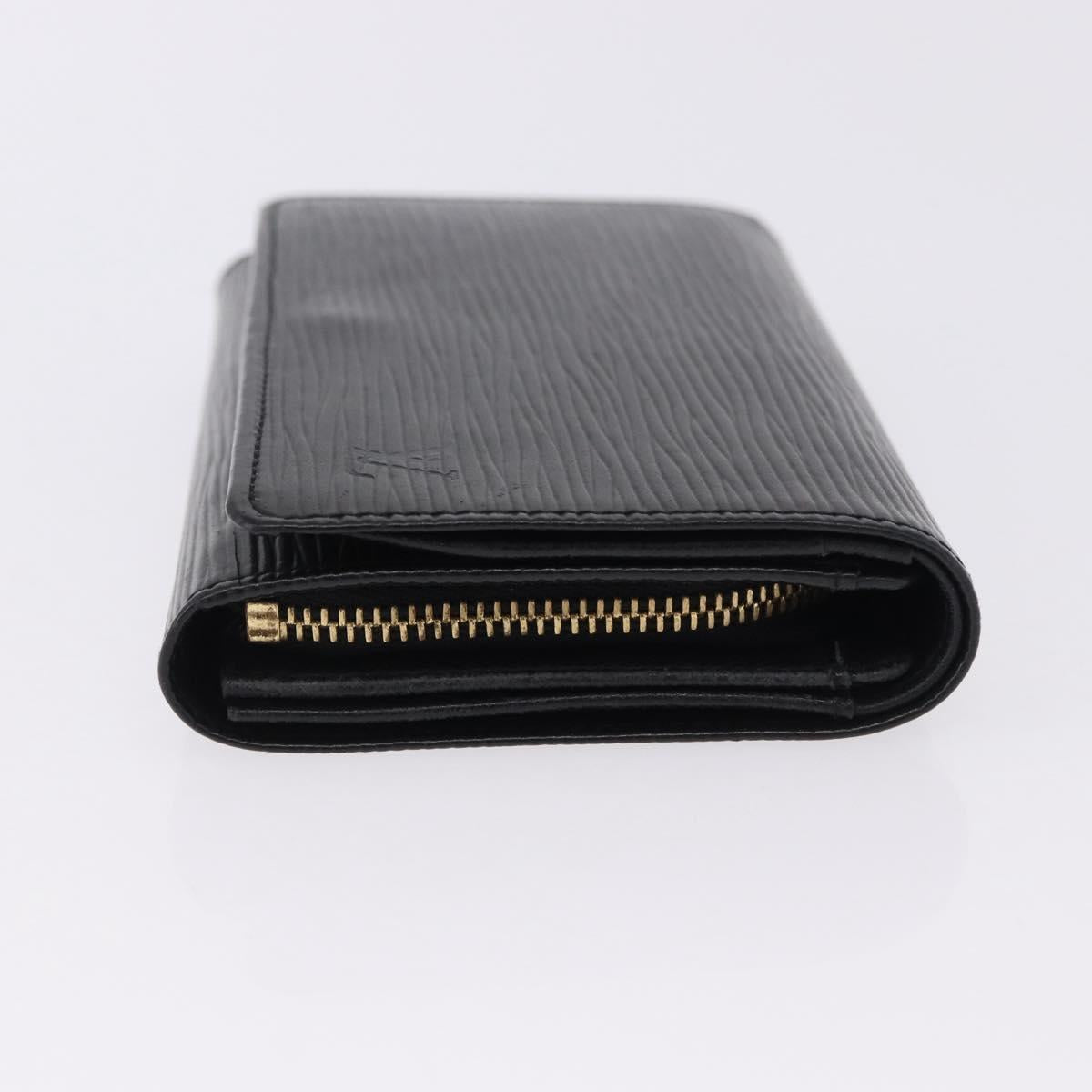 LOUIS VUITTON Epi Porte Monnaie Billets Tresor Wallet Black M61730 Auth 194463A