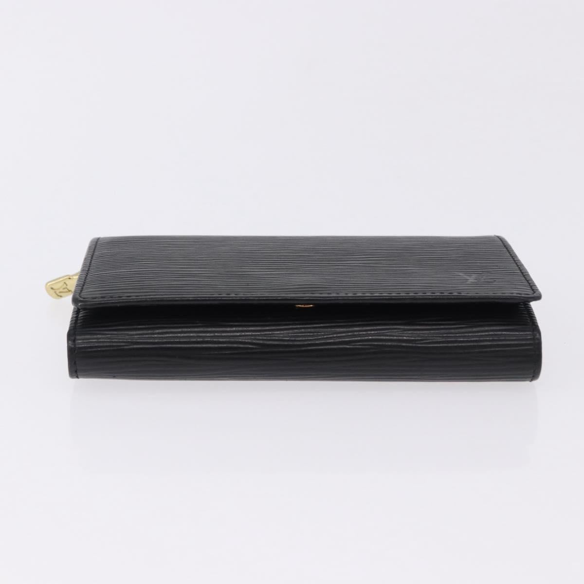 LOUIS VUITTON Epi Porte Monnaie Billets Tresor Wallet Black M61730 Auth 194463A