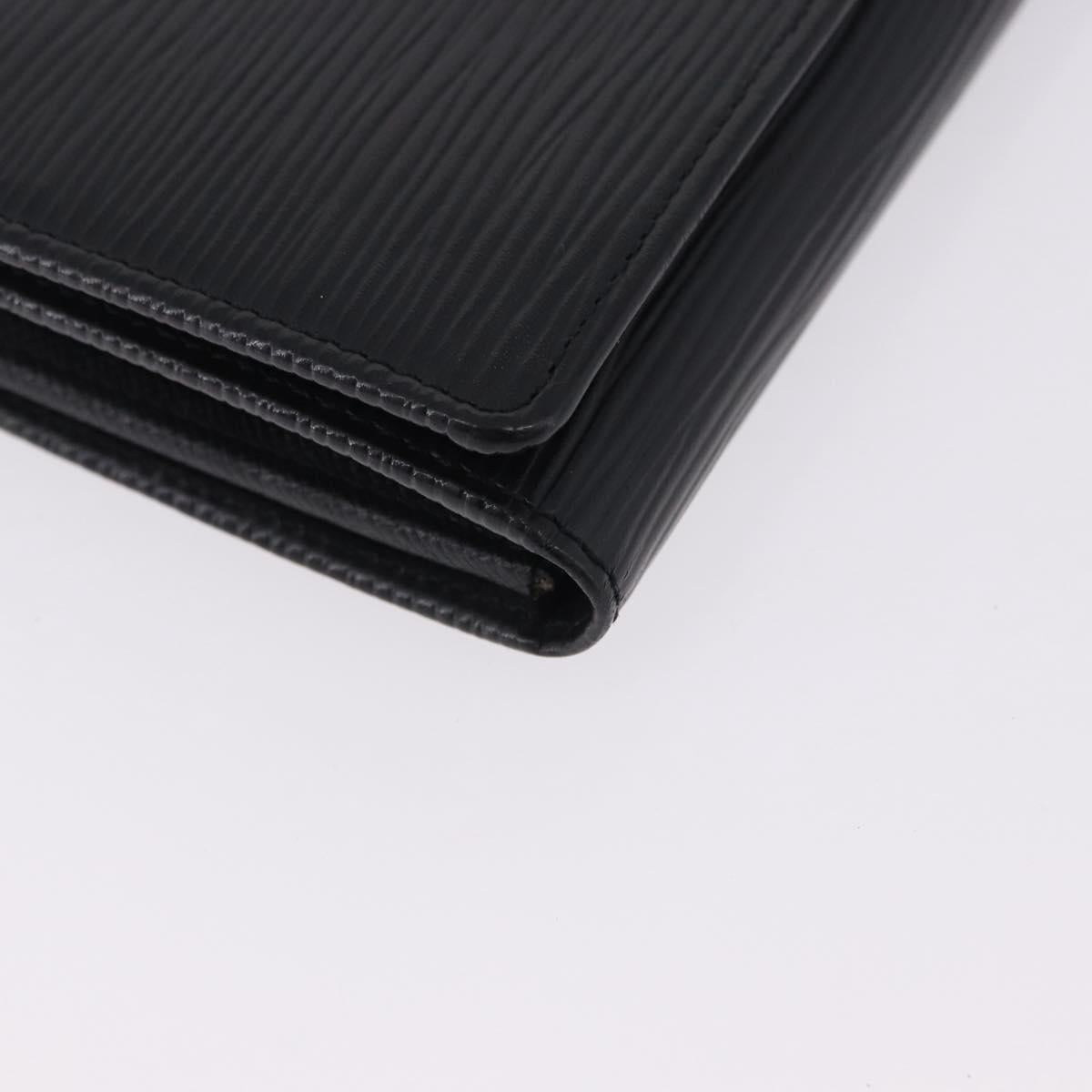 LOUIS VUITTON Epi Porte Monnaie Billets Tresor Wallet Black M61730 Auth 194463A