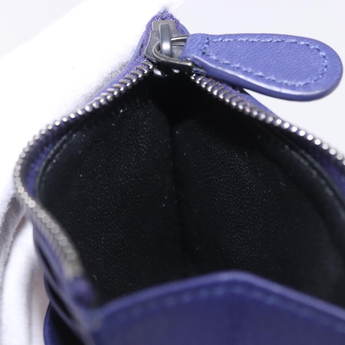 BOTTEGA VENETA INTRECCIATO Card Case Leather Navy Auth 194466A