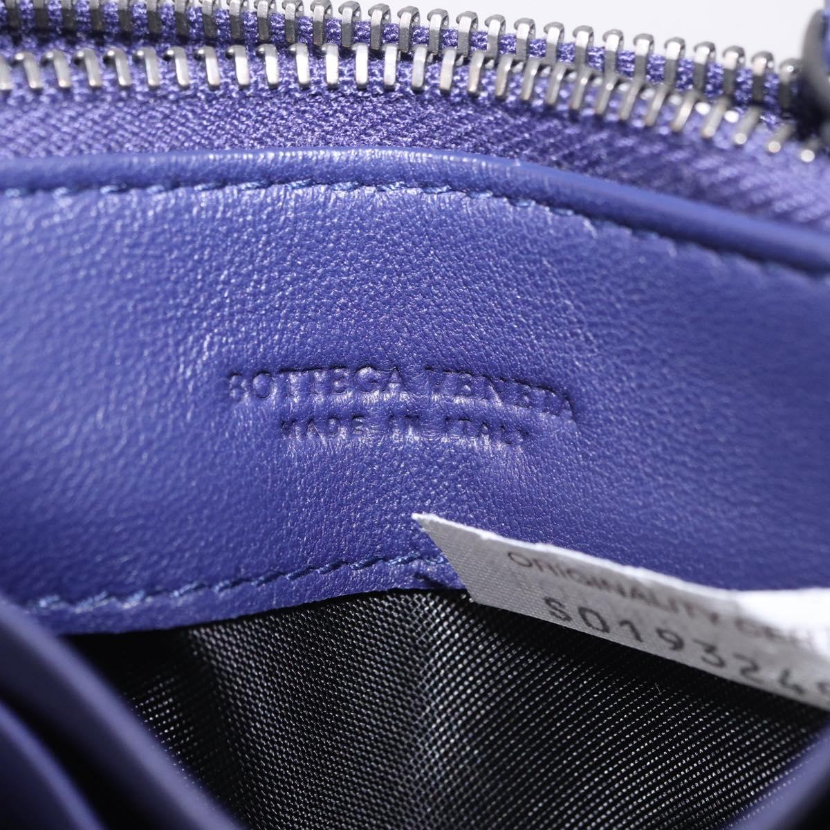 BOTTEGA VENETA INTRECCIATO Card Case Leather Navy Auth 194466A