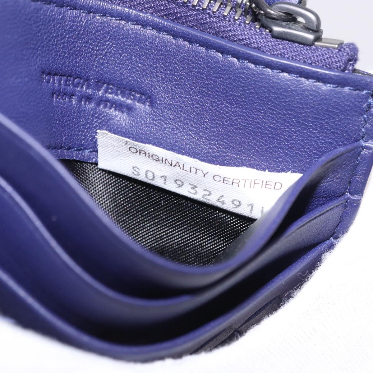 BOTTEGA VENETA INTRECCIATO Card Case Leather Navy Auth 194466A