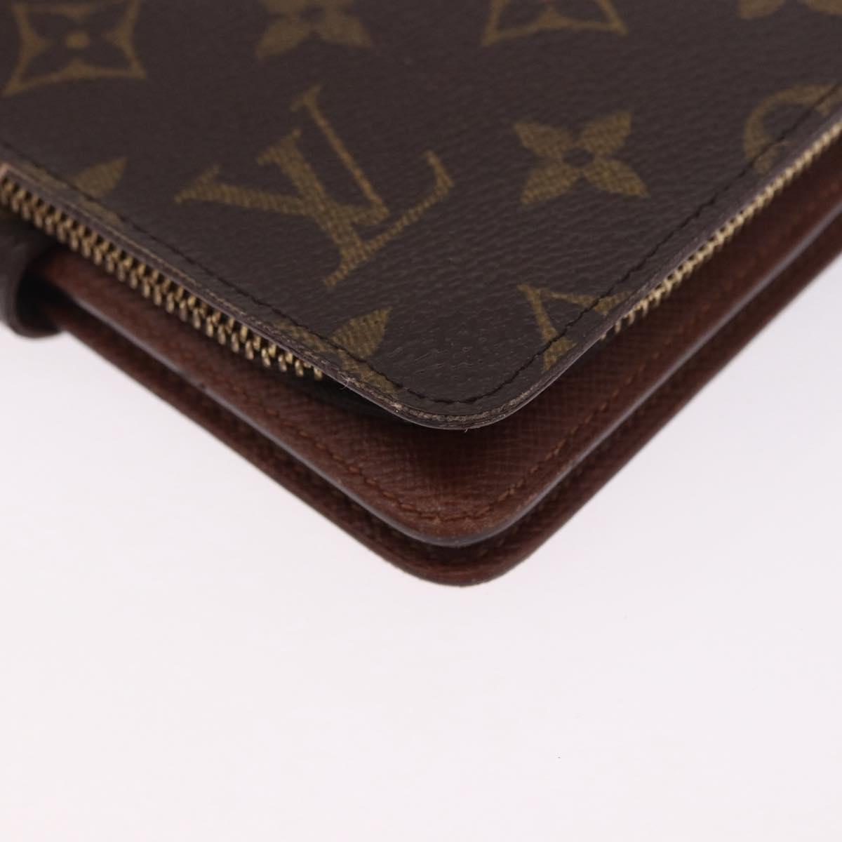 LOUIS VUITTON Monogram Porto Papie Zip Wallet M61207 LV Auth 194469A