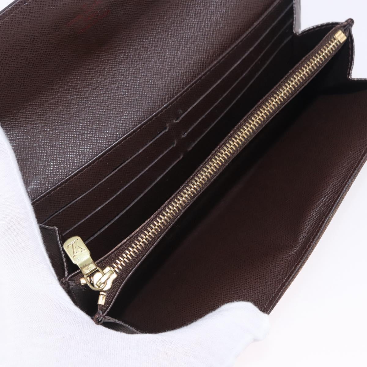 LOUIS VUITTON Damier Ebene Portefeuille Sarah Long Wallet N60491 LV Auth 194471A
