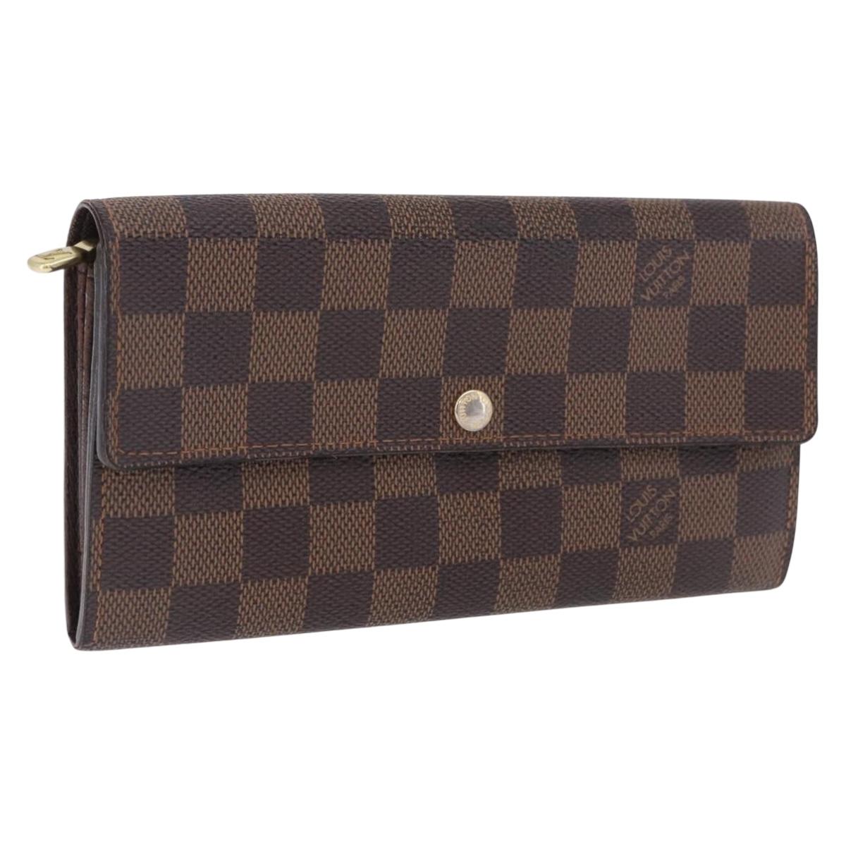LOUIS VUITTON Damier Ebene Portefeuille Sarah Long Wallet N60491 LV Auth 194471A