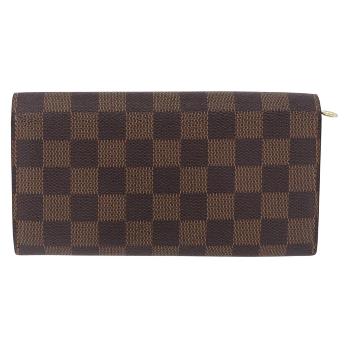LOUIS VUITTON Damier Ebene Portefeuille Sarah Long Wallet N60491 LV Auth 194471A