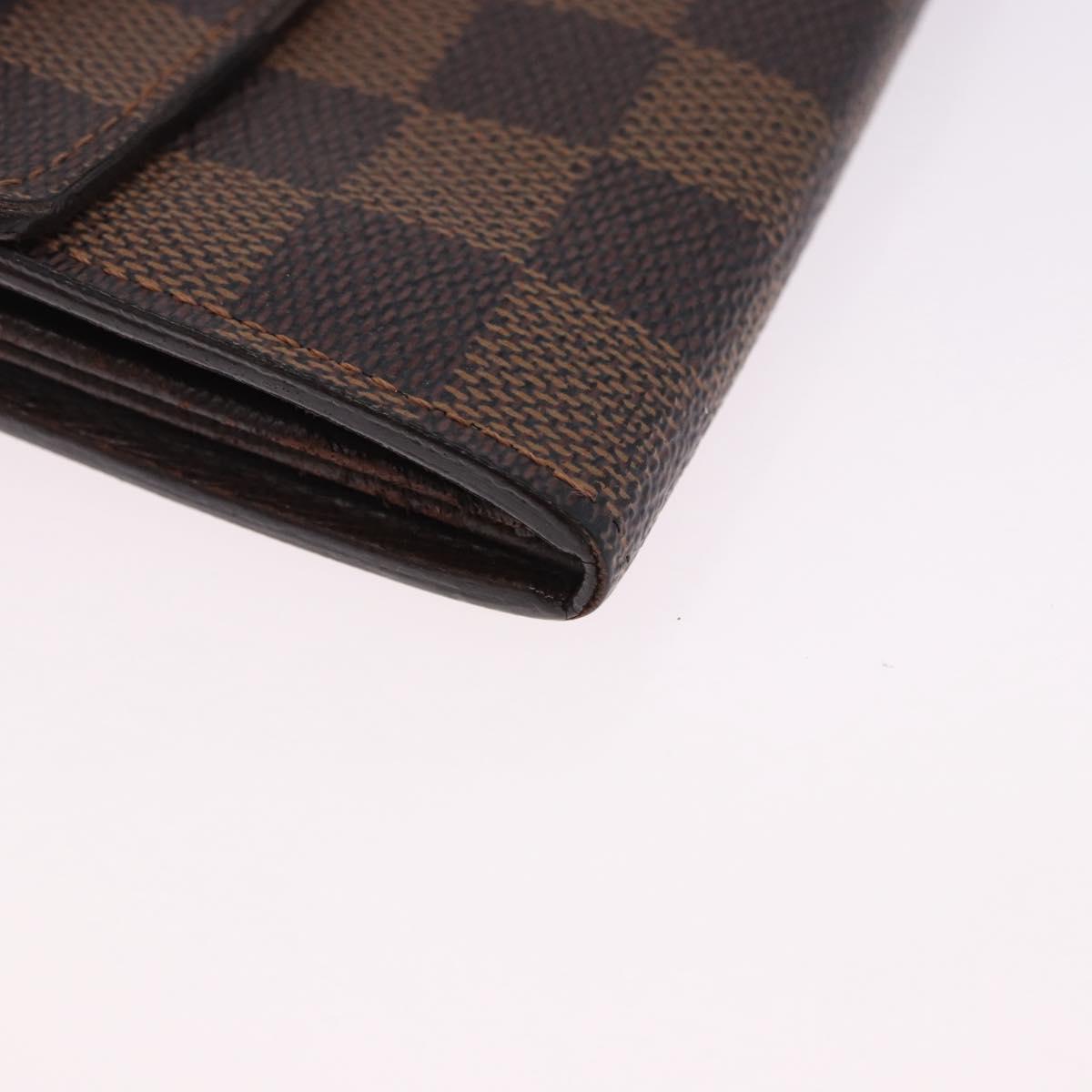 LOUIS VUITTON Damier Ebene Portefeuille Sarah Long Wallet N60491 LV Auth 194471A