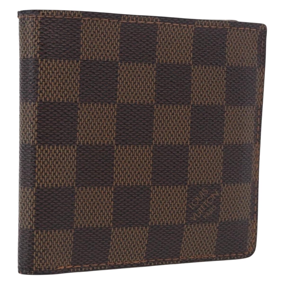 LOUIS VUITTON Damier Ebene Portefeuille Marco Bifold Wallet N61675 Auth 194472A
