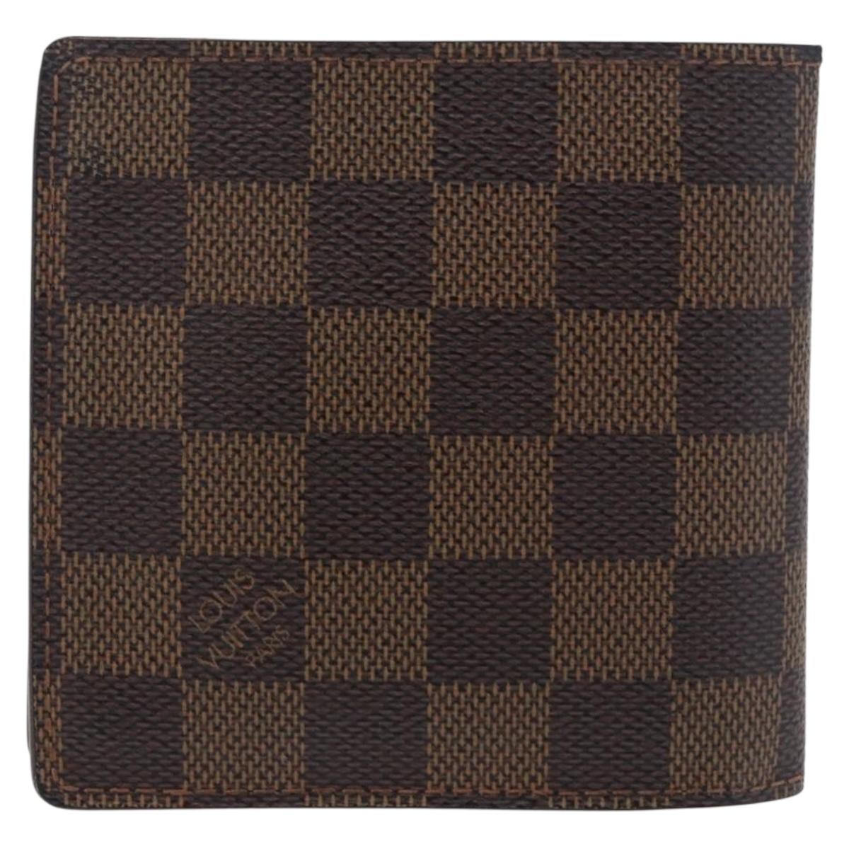 LOUIS VUITTON Damier Ebene Portefeuille Marco Bifold Wallet N61675 Auth 194472A