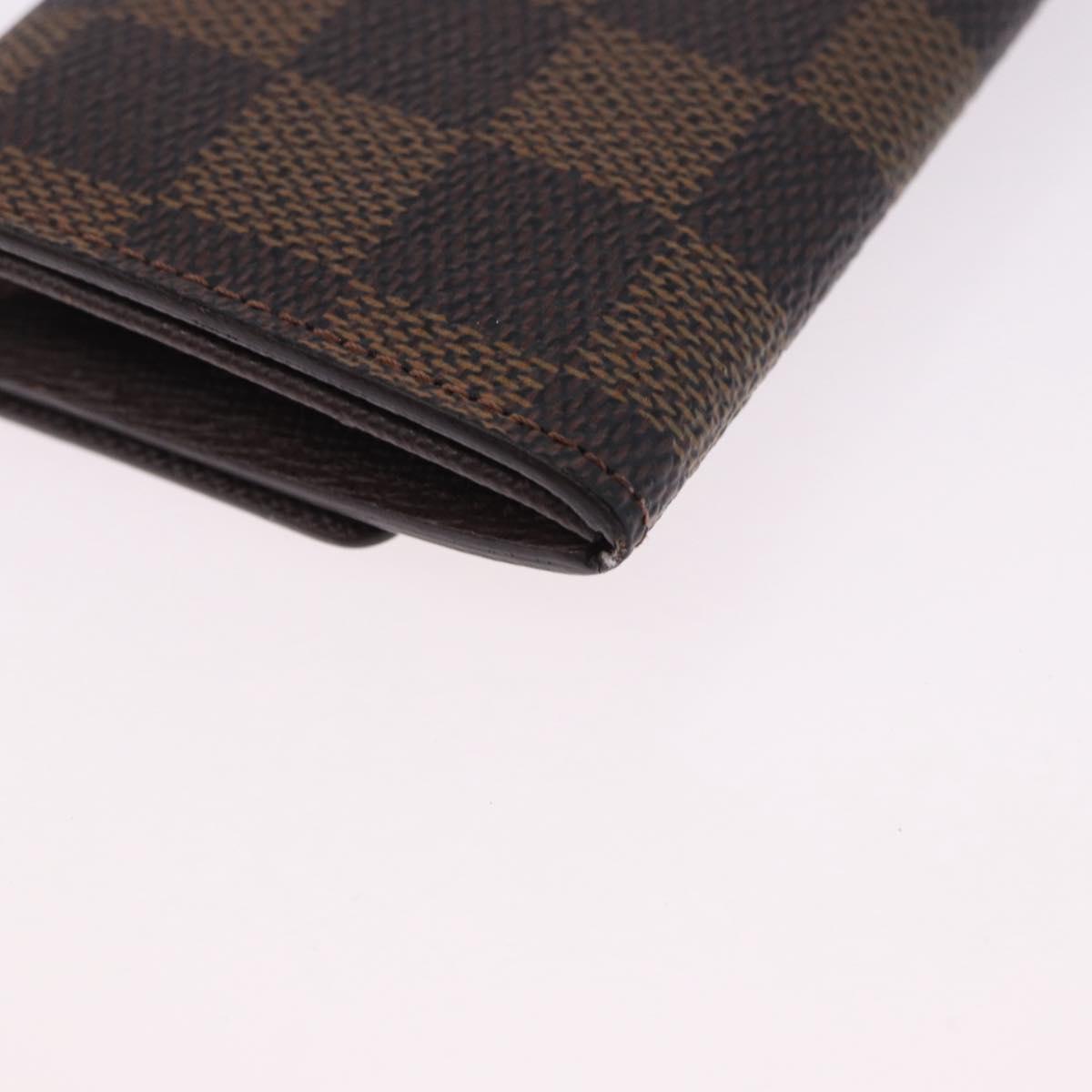 LOUIS VUITTON Damier Ebene Porte Monnaie Plat Coin Purse N61930 LV Auth 194473A