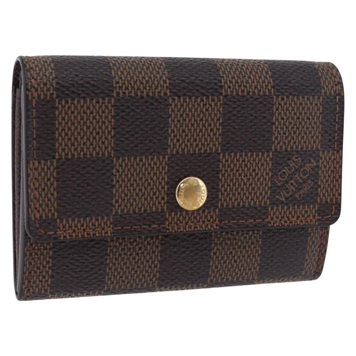 LOUIS VUITTON Damier Ebene Porte Monnaie Plat Coin Purse N61930 LV Auth 194473A