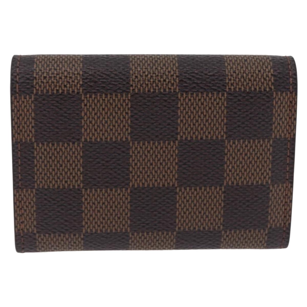 LOUIS VUITTON Damier Ebene Porte Monnaie Plat Coin Purse N61930 LV Auth 194473A