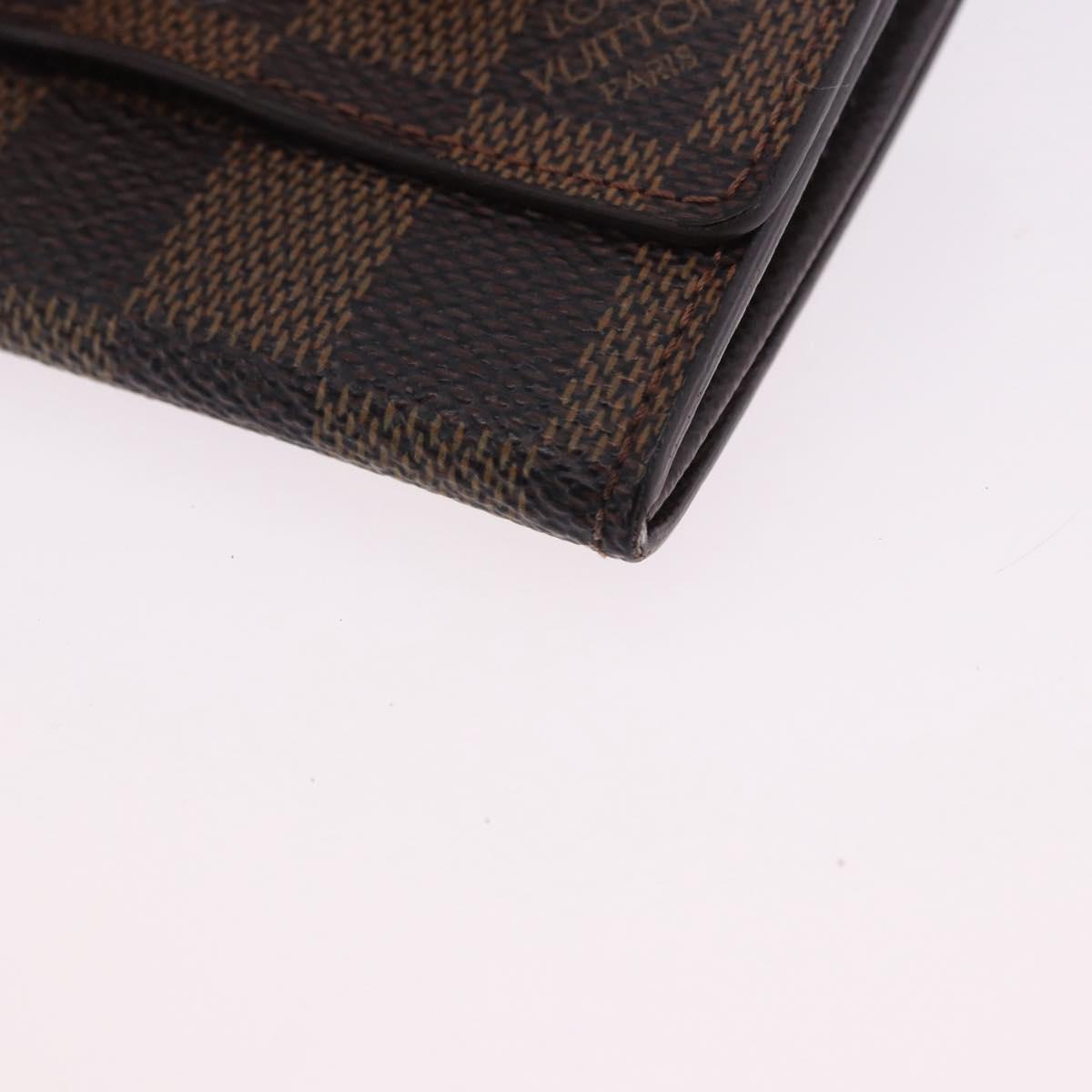 LOUIS VUITTON Damier Ebene Porte Monnaie Plat Coin Purse N61930 LV Auth 194473A