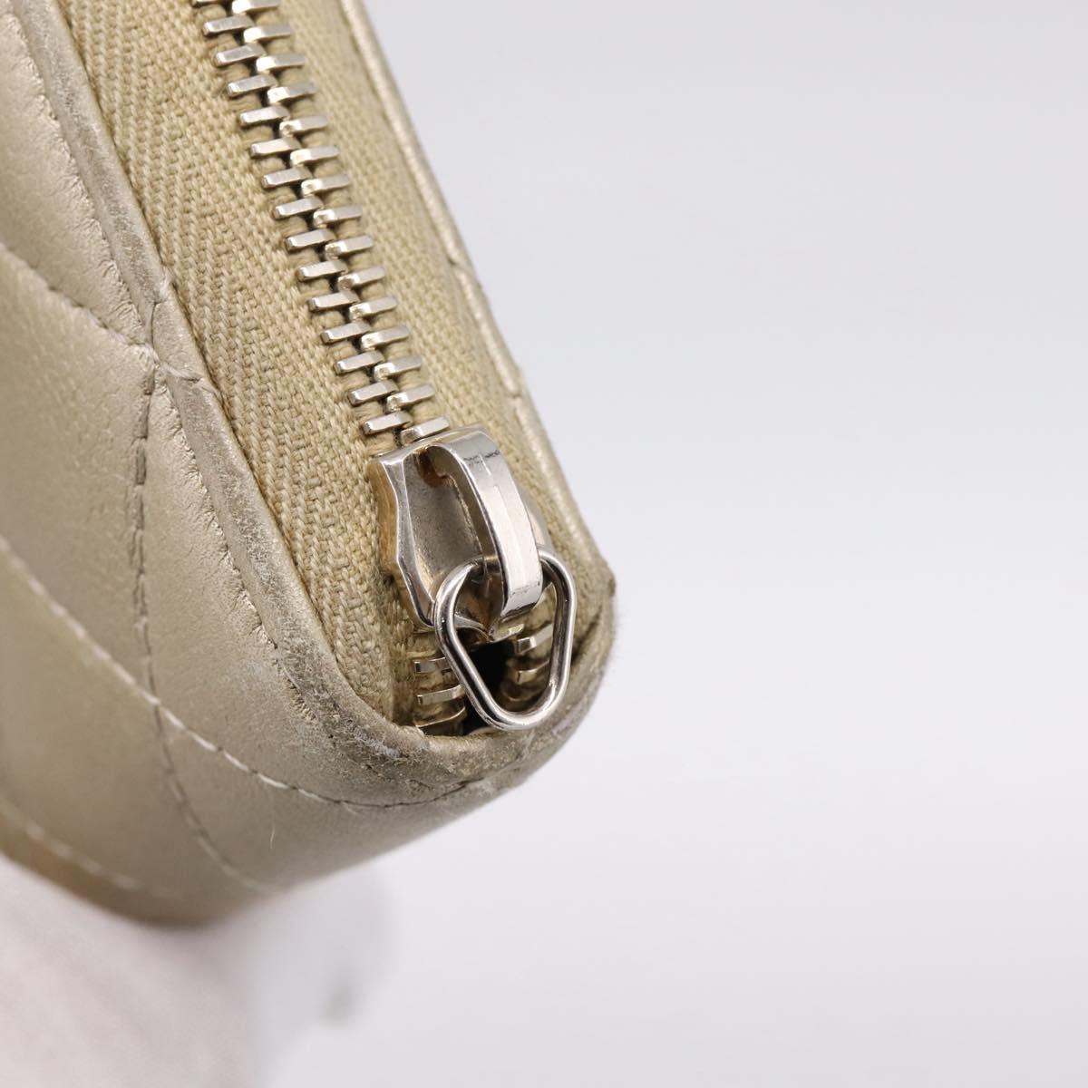 CHANEL Matelasse Long Wallet Lamb Skin Gold CC Auth 194478
