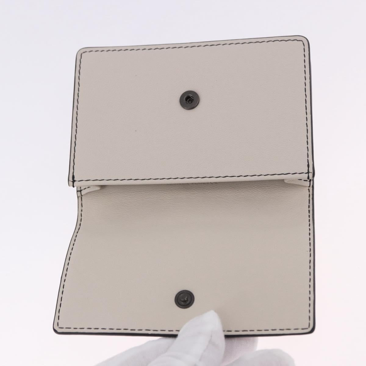 BOTTEGA VENETA INTRECCIATO Card Case Leather Beige Black Auth 194481A