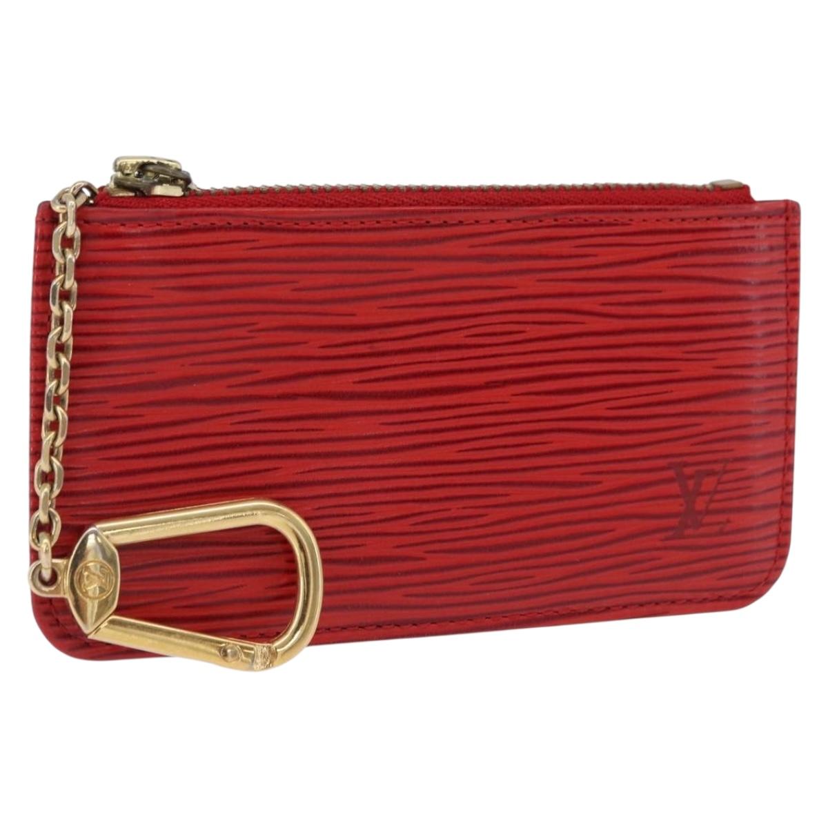 LOUIS VUITTON Epi Pochette Cles Coin Purse Red M63807 LV Auth 194483A