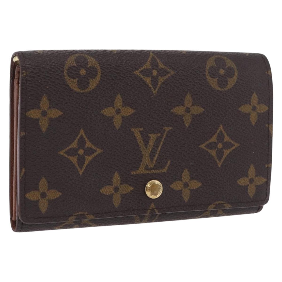 LOUIS VUITTON Monogram Porte Monnaie Billets Tresor Wallet M61730 Auth 194486A
