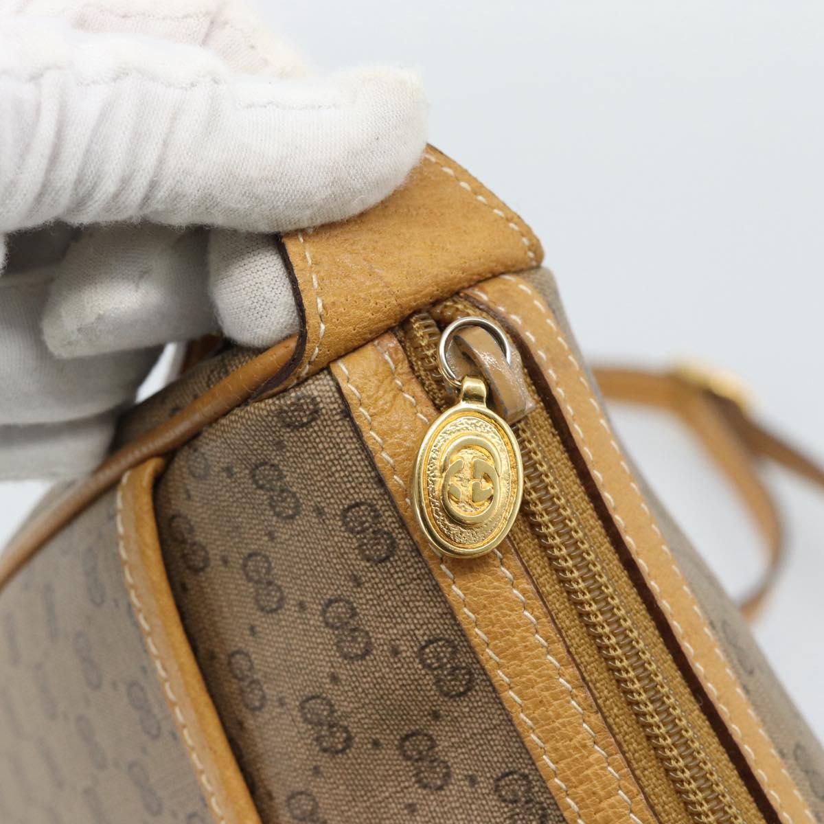 GUCCI Micro GG Supreme Web Sherry Line Bag PVC Beige Gold 89 02 032 Auth 194552
