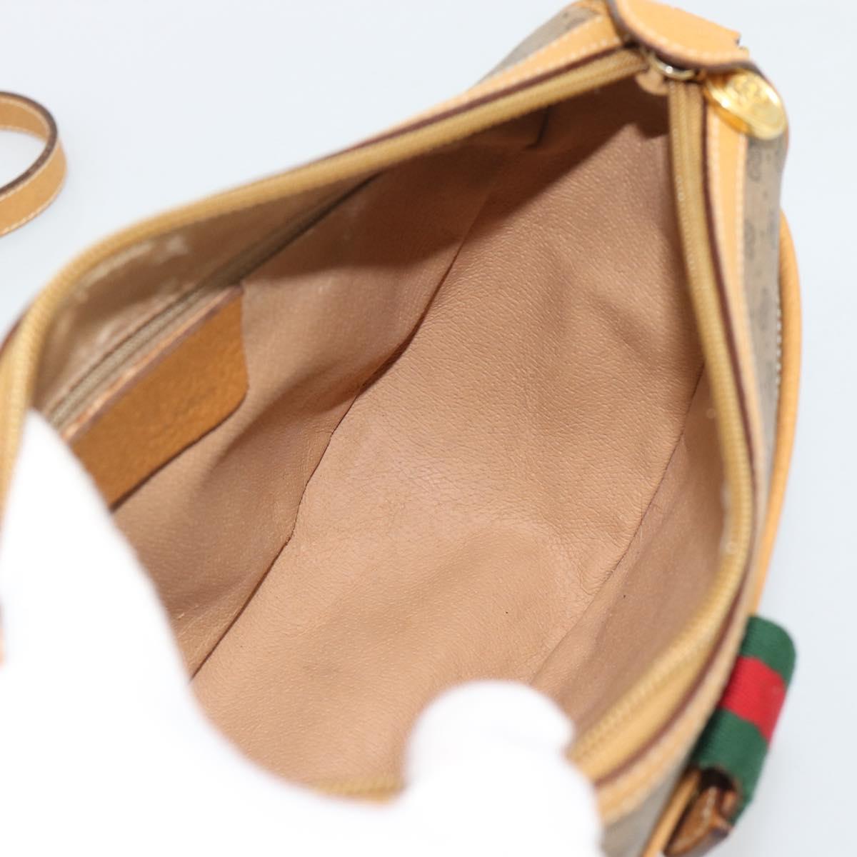 GUCCI Micro GG Supreme Web Sherry Line Bag PVC Beige Gold 89 02 032 Auth 194552