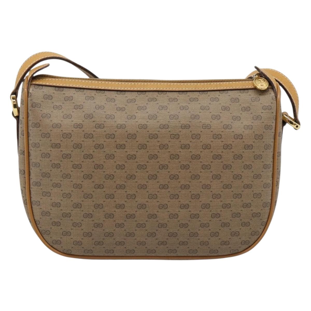 GUCCI Micro GG Supreme Web Sherry Line Bag PVC Beige Gold 89 02 032 Auth 194552