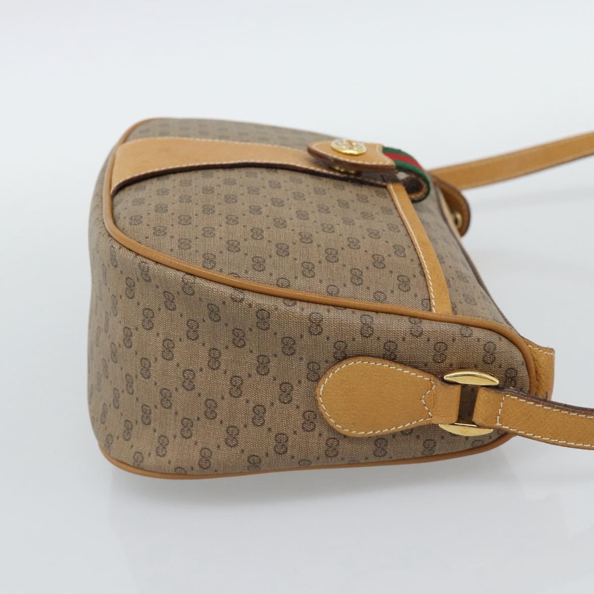 GUCCI Micro GG Supreme Web Sherry Line Bag PVC Beige Gold 89 02 032 Auth 194552