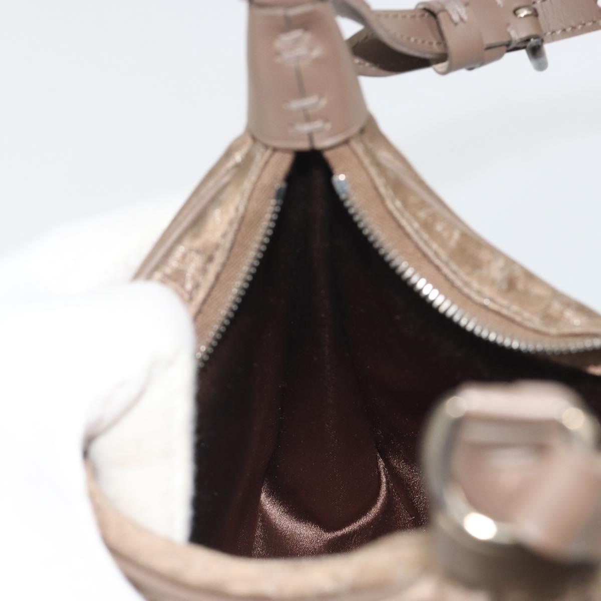 LOUIS VUITTON Monogram satin Little Boulogne Hand Bag Beige M92143 Auth 194553A
