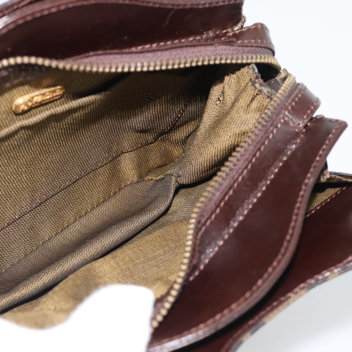 FENDI Zucca Canvas Hand Bag Brown Gold Tone Auth 194558V
