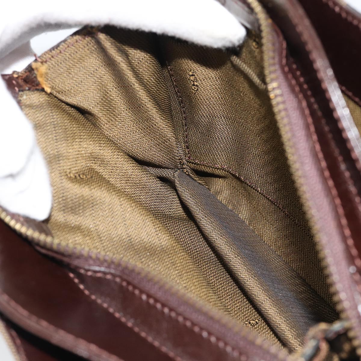 FENDI Zucca Canvas Hand Bag Brown Gold Tone Auth 194558V