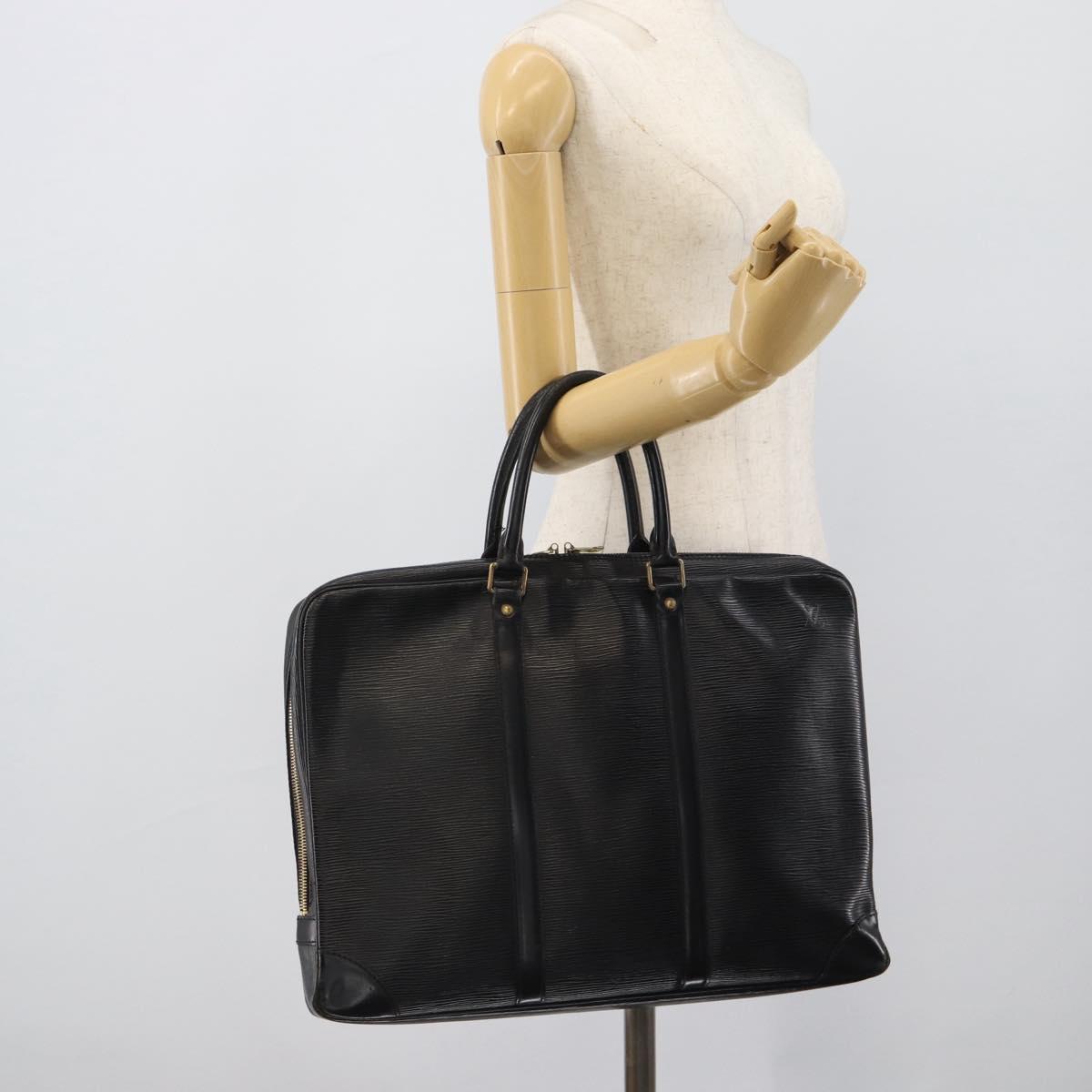 LOUIS VUITTON Epi Porte Documents Voyage Business Bag Black M40321 Auth 194561