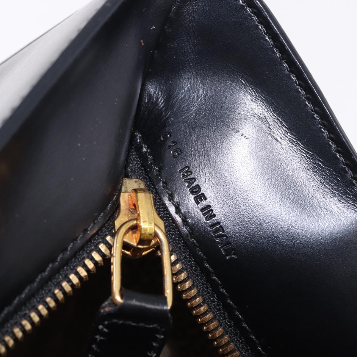 CARTIER PANTHERE Hand Bag Leather 2way Black Gold Auth 194562V
