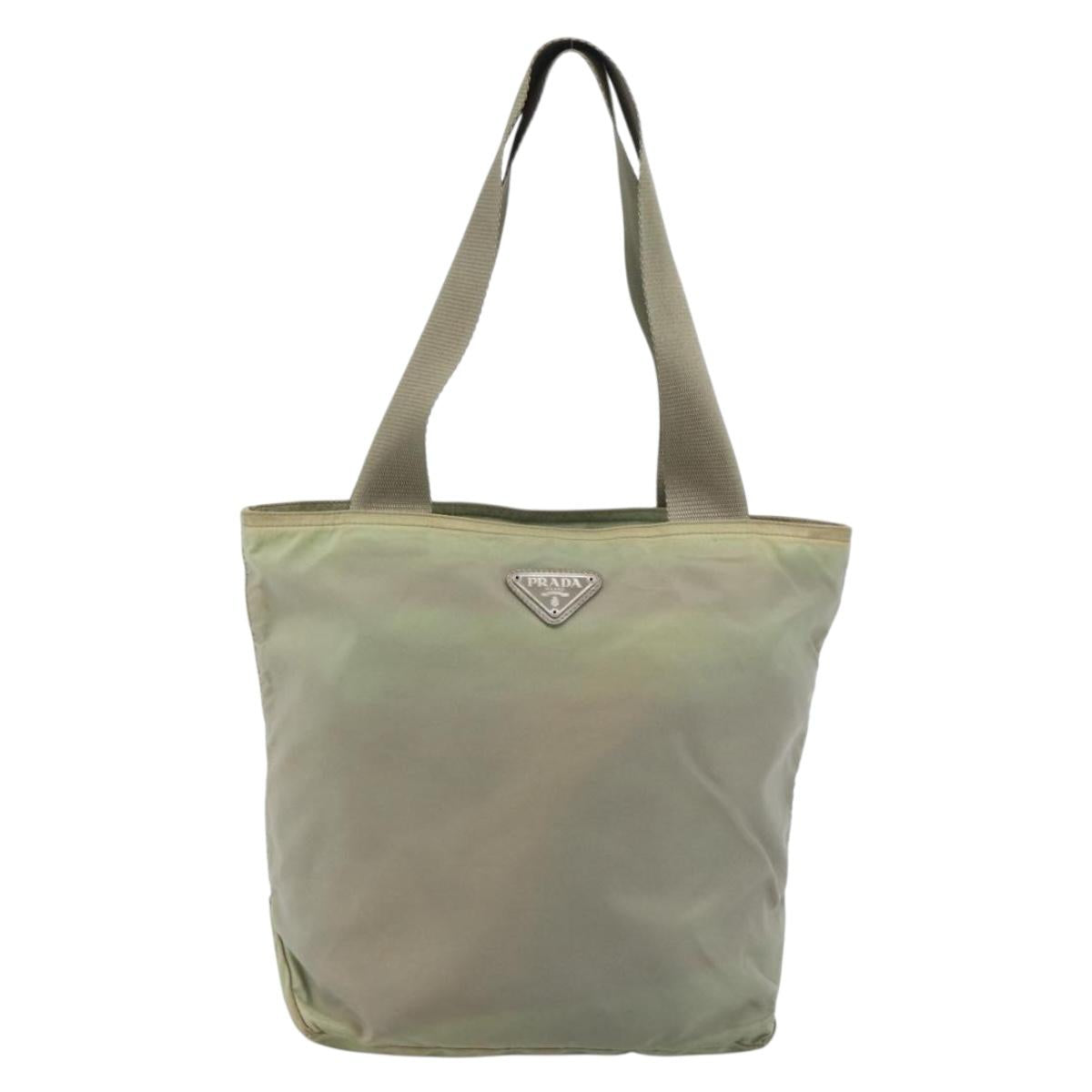 PRADA Tote Bag Nylon Green Auth 194568