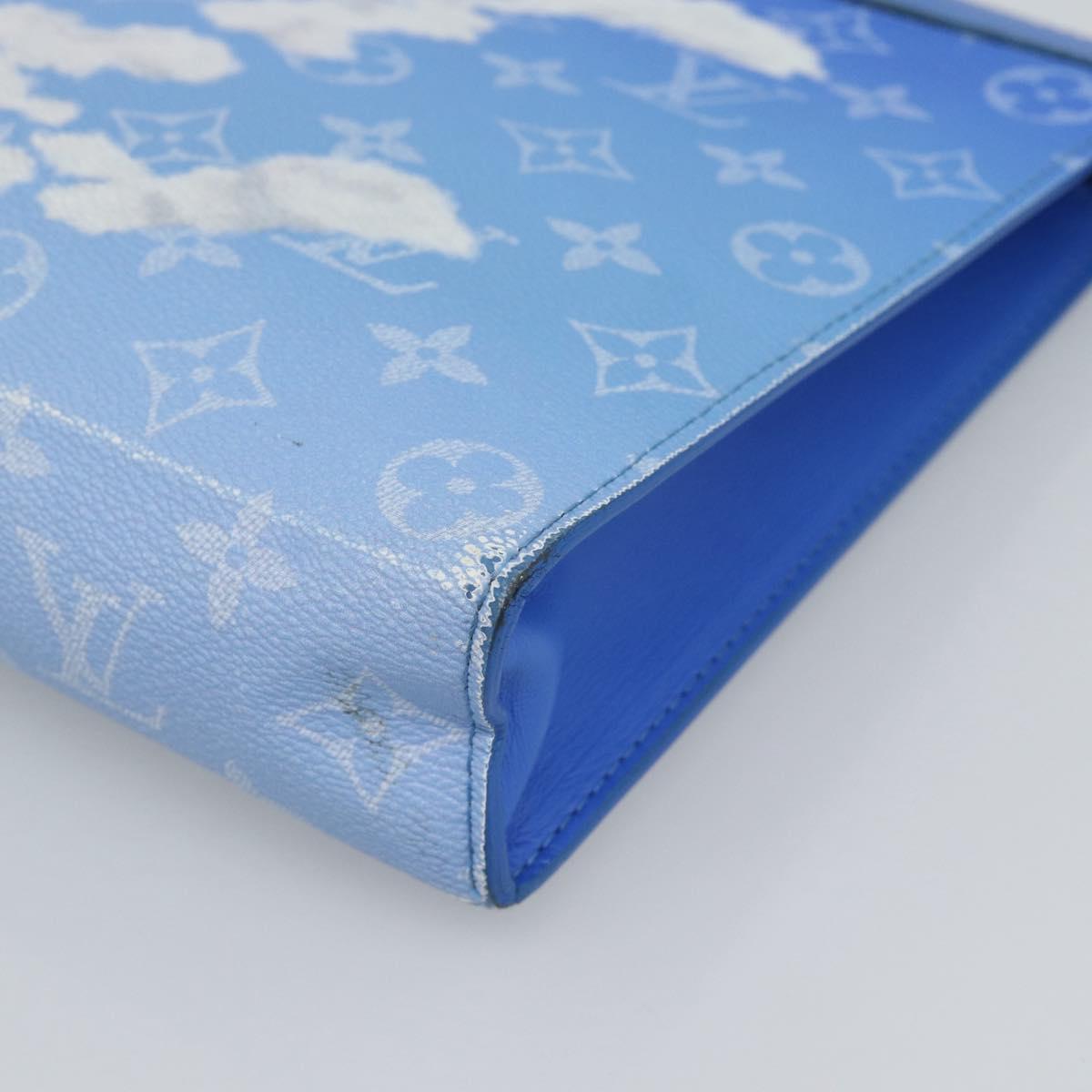 LOUIS VUITTON Monogram Crows Pochette Voyage Bag Blue White M45480 Auth 194569A